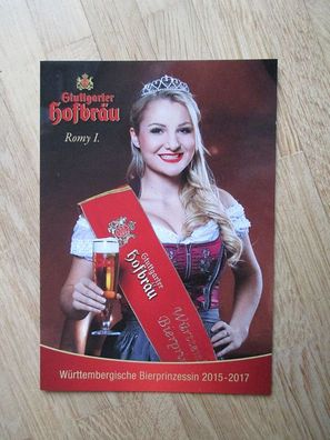 Württembergische Bierprinzessin 2015-2017 Romy Putler - Autogrammkarte!!!