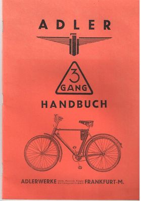 Reparaturanleitung Adler Fahrrad 3 Gang Adler 1935