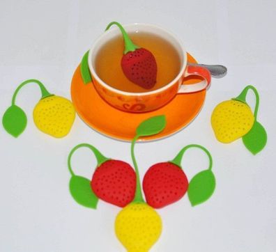 Teeei aus Silikon Erdbeere Teeei Ei Tee Teefilter Teesieb Sieb