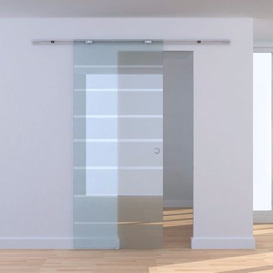 HOMCOM® Glasschiebetür Schiebetür Glastür Zimmertür teilsatiniert 775 x 2050 mm