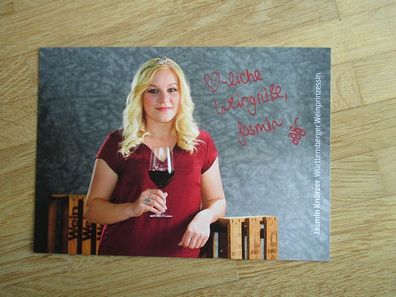 Württemberger Weinprinzessin 2016/2017 Jasmin Knörzer - handsigniertes Autogramm!!!