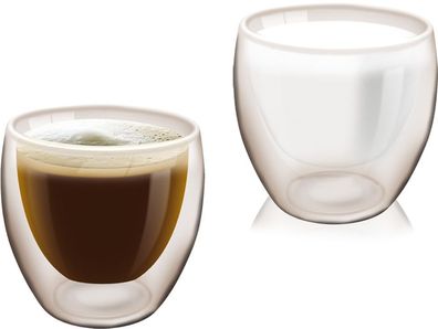 2x Doppelwandiges Thermo Glas 200 ml | Tee Glas | Kaffee Glas | Kaffeetasse
