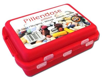 Pillendose mit Clipverschschluß mit 10 Fächern | Pillenbox | Medikamentenbox