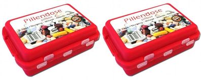 2er Set Pillendöschen mit Verschluß | Pillendose Woche | Tablettenbox Pillenbox