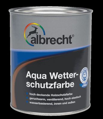 Albrecht Aqua Wetterschutzfarbe 2,5l div Töne Schutz Holzschutzlack Lack Holzschutz