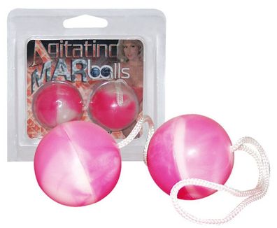 Orgasmuskugeln pink/ weiß marmoriert Liebeskugeln Jiggle Orgasm Balls Kugeln