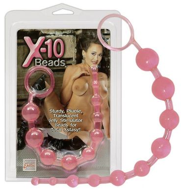 X-10 Beads Rosa Analkugelkette Kugelkette Jelly Beads Stimulator 28cm