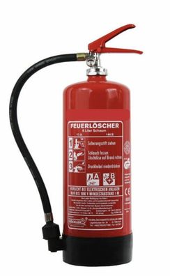 6 Liter Schaum Dauerdruck Löscher Feuerlöscher Brandklasse A/ B 13A = 4LE