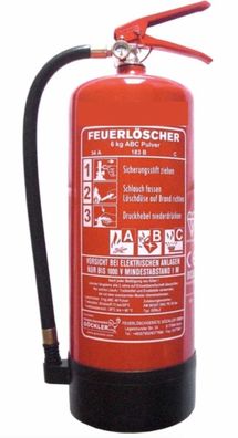 6kg ABC Pulver Dauerdruck Feuerlöscher 34A =10LE inkl. Halterung