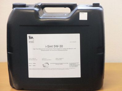 6,44€/ l ENI I-sint 5W-30 20 Ltr Motoröl für VW 50400 50700