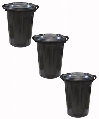 3 x Aufbewahrungstonne Plastiktonne Abfalltonne Kunststofftonne Mülleimer (22091)