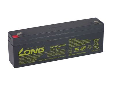 Akku Kung Long WP2.2-12 12V 2,2Ah AGM Blei Batterie wartungsfrei VDS battery