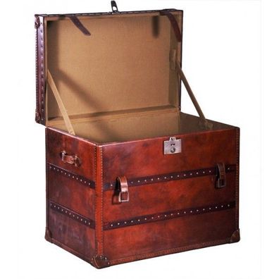 Vintage Leder Design Aufbewahrung Regal Truhe Suitcase BIG antik Schlafzimmer