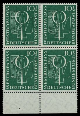 BRD 1955 Nr 217 postfrisch Viererblock URA X790212