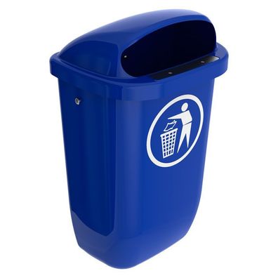 Außen- Abfallbehälter Mülleimer Abfalleimer 50 Ltr. Kunststoff blau