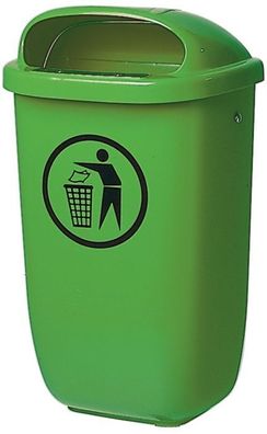 Außen- Abfallbehälter Mülleimer Abfalleimer Abfallsammler 50 Ltr Kunststoff grün