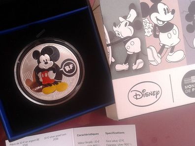 10 euro 2016 PP Silber Frankreich Mickey Mouse© Micky Maus©