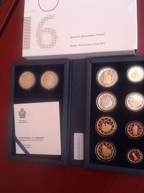 KMS 2016 PP (proof) San Marino mit den 2 Gedenkmünzen in PP, nur 2400 Sets Auflage