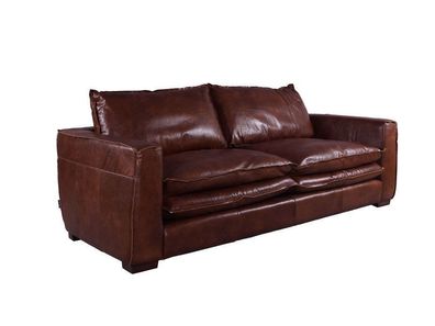 Design Clubsofa Burlington MB braun Vintage Leder Couch 2,5-Sitzer Ledersofa NEU