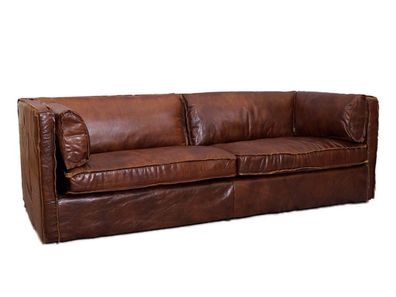 Clubsofa Ontario Sofa 3-Sitzer Vintage Leder Möbel Ledersofa Cocktailsofa Couch