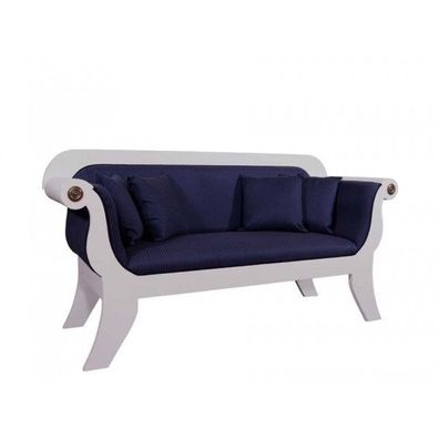 Biedermeier Sofa Sitzbank Bank Couch Stilmöbel Polstermöbel weiß blau NEU