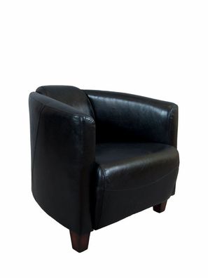 Clubsessel Rocket Belon Black schwarz Leder Ledersessel Vintage Sessel Möbel NEU