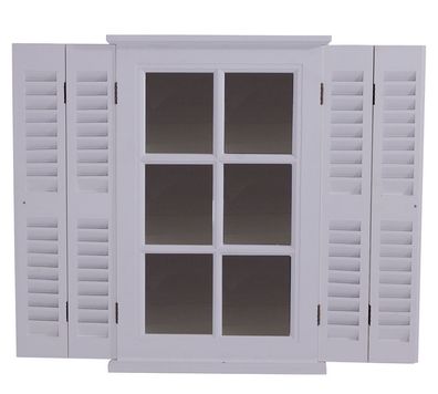Spiegel "Karlum" Fensterläden Wandspiegel Badezimmerspiegel Landhausmöbel weiß