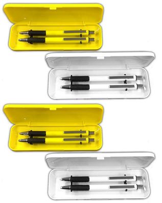 4x 3-tlg. Set Kugelschreiber in Geschenkbox | Kulli | Bleistift | Schreibgerät