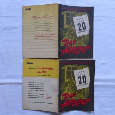 2 DDR Kiosk Sammel Heft Buch Erzählerreihe Nr. 1 "Das Attentat"Rückseite verschieden