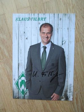 SV Werder Bremen Saison 16/17 Klaus Filbry - handsigniertes Autogramm!!!