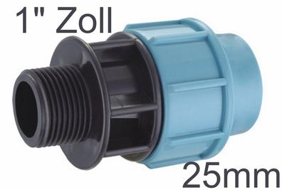 Kupplung Adapter Übergang Fittings PE Rohr Ø 25 mm auf 1" Zoll AG Außen gewinde