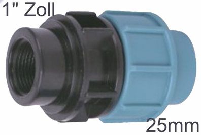 PE Rohr Ø 25 mm auf 1" Zoll IG Innen gewinde Kupplung Adapter Übergang Fittings