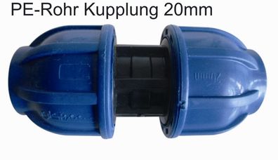 PE Rohr Verschraubung Rohre Verbindung Wasserrohr Kupplung Muffe Fitting Ø 20 mm