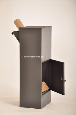 Allux 800 Paketbriefkasten in anthrazit mit Montageset in schwarz