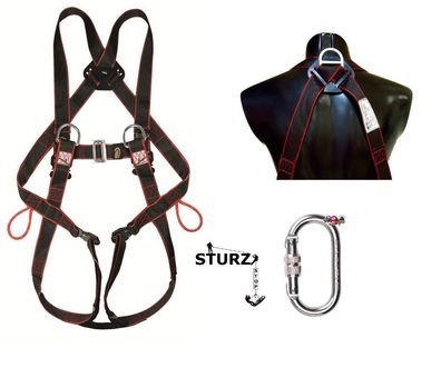 Auffanggurt ATEX + Karabiner Fallschutz Absturzsicherung Fallgurt Klettergurt