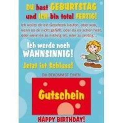 Männekes Karte Nr. 93 "Gutschein Happy Birthday" Anschauen Neu
