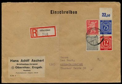 SBZ Westsachsen Nr 131 u.a. BRIEF MIF X797976