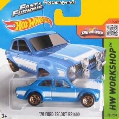 Spielzeugauto Hot Wheels 2015* Ford Escort RS1600 1970 Fast & Furious 1:64 NEU OVP