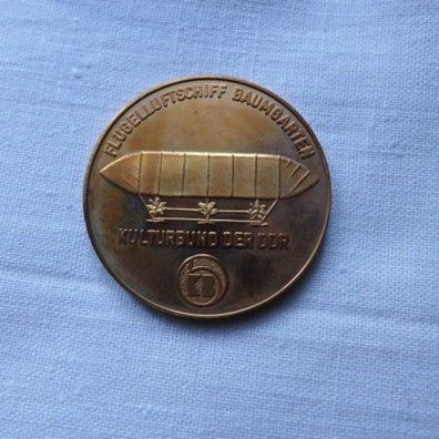 Medaille, 1. Bezirksluftpostausstellung , Kulturbund der DDR 4.- 5.11.1989 Luftschiff