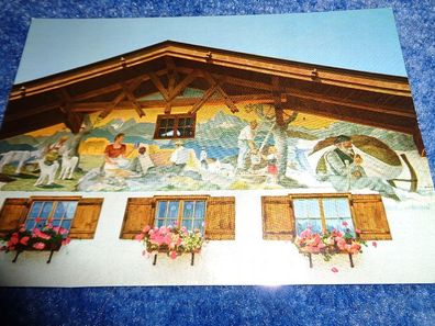 5065 / Ansichtskarte -Fresko an einem Haus in Oberbayern
