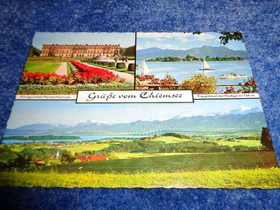 5067 / Ansichtskarte -Blick von der Ratzinger Höhe auf den Chiemsee und seine Berge