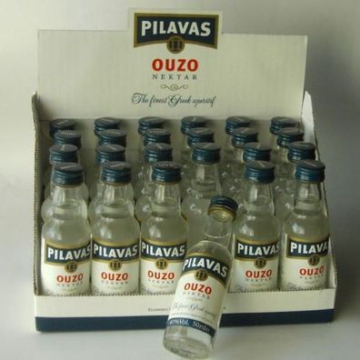 Ouzo Pilavas Nektar Mini 24x 50ml/40%vol. im original 24er Display