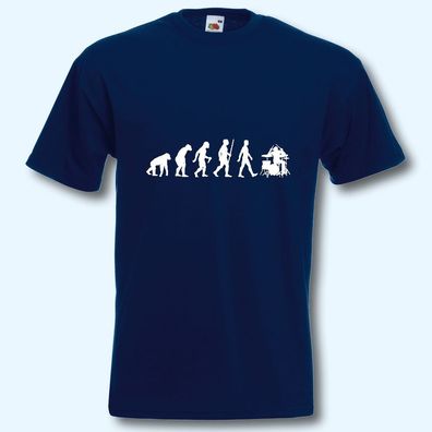 T-Shirt, Fun-Shirt, Evolution Schlagzeug, Schlagzeuger, Drums, Musiker, Band,