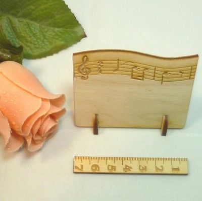 Tischkarte für Musiker Notenschlüssel Blanko oder mit Gravur aus Holz 8 cm lang