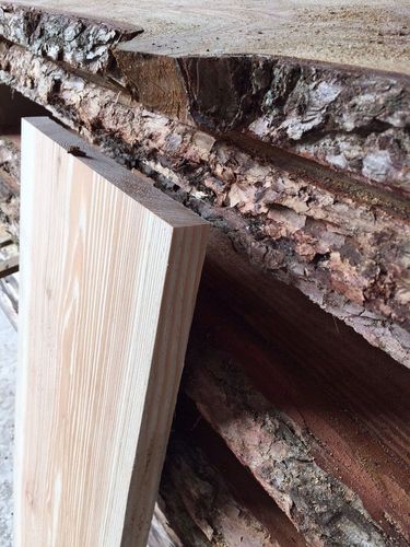 unbesäumt Lärche Bohle Brett rustikal Baumscheibe Handwerk Massivholz 60cm 