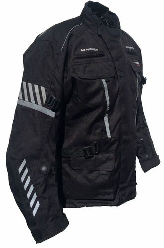 Roleff Racewear lange Motorradjacke in Schwarz mit Protektoren, wasserdicht  kaufen bei Hood.de - Farbrichtung Schwarz Material Kodra 500D