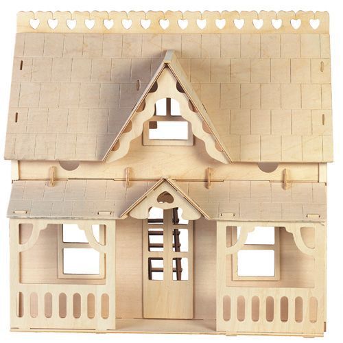 Steckpuzzle 3D Holzpuzzle Haus Einlegepuzzle Kinder Holzspielzeug DIY Setzpuzzle 