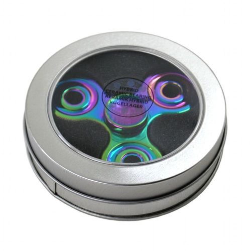 Massiver High-End Fidget Spinner Fingerkreisel Rainbow mit Keramik-Hybrid Lager 