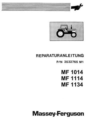 Massey Ferguson Betriebsanleitung  Traktor MF 1114-2 MF 1114-4 und MF 1134-4 . 
