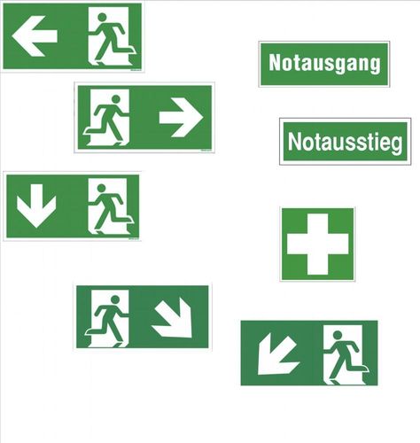 Fluchtweg Notausgang Schild Kunststoffplatte Rettungszeichen Rettungsweg ASR 